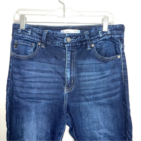 KanCan Dark Wash High Rise Stacked Waist Frayed Ankle Skinny Jeans 29 Women’s - Picture 3 of 13